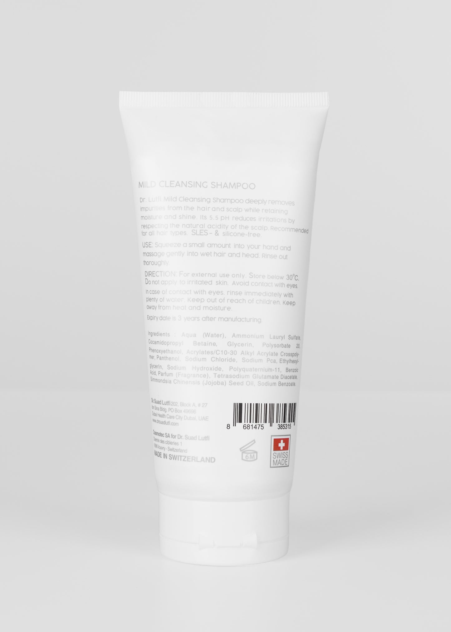 Dr. Lutfi Mild Cleansing Shampoo | Gentle Daily Formula with Jojoba Oil & Panthenol